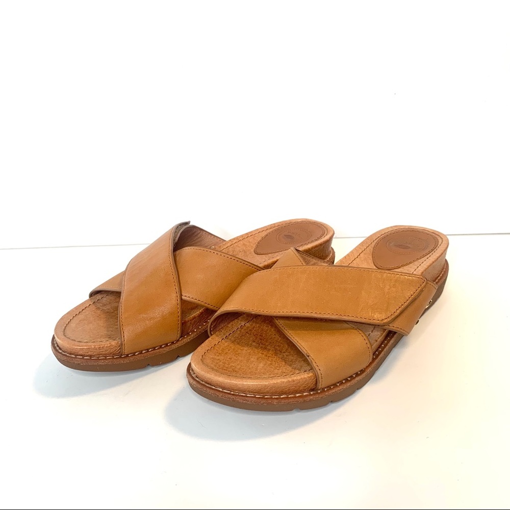 Nurture Camel Leather Sandals Slides